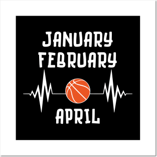 January February Basketball April Posters and Art